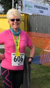 Sally with her medals